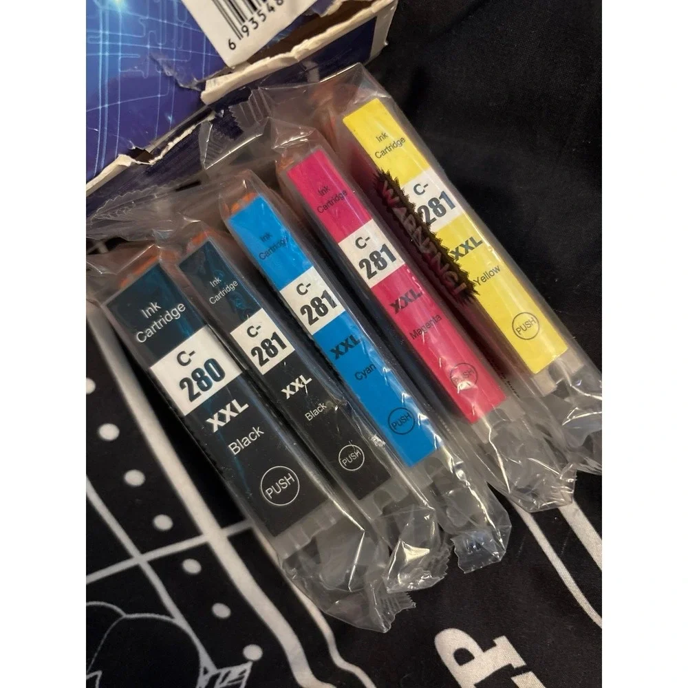 NEW Filery Black + Tri Color High Ink Cartidges for Canon Pixma 280/281